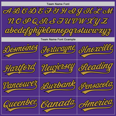 Custom Stitched Purple Black-Old Gold Baseball Pullover Sweatshirt Hoodie