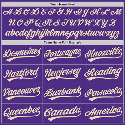 Custom Stitched Purple Cream Baseball Pullover Sweatshirt Hoodie