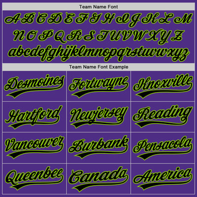 Custom Stitched Purple Black-Neon Green Baseball Pullover Sweatshirt Hoodie