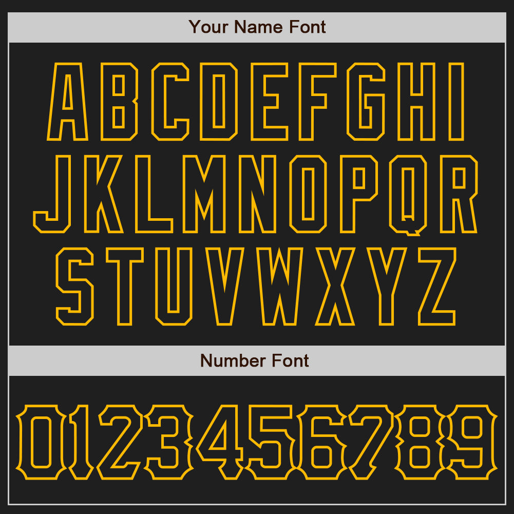 Custom Black Gold Authentic Raglan Sleeves Baseball Jersey