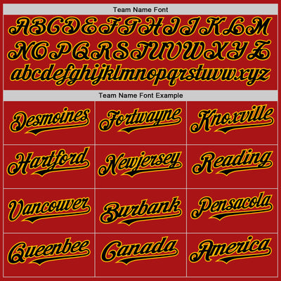 Custom Red Black-Gold Mesh Authentic Throwback Baseball Jersey