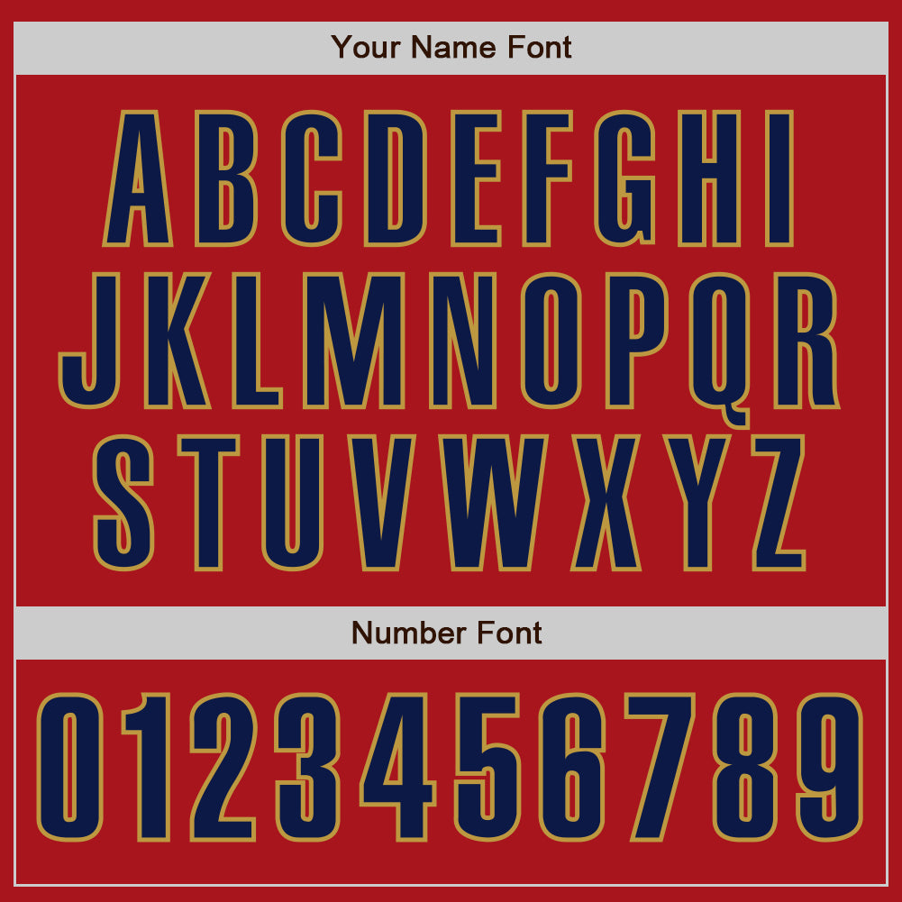 Custom Red Black-Old Gold Authentic Baseball Jersey