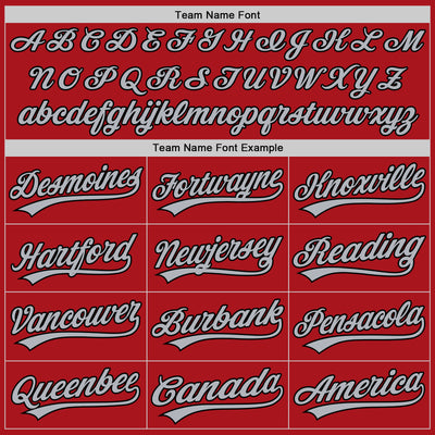 Custom Red Gray Pinstripe Black Authentic Baseball Jersey