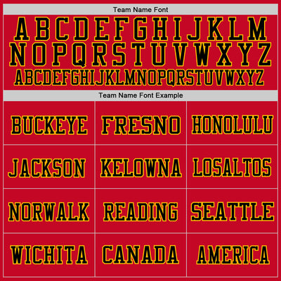 Custom Red Black-Gold Mesh Authentic Throwback Football Jersey