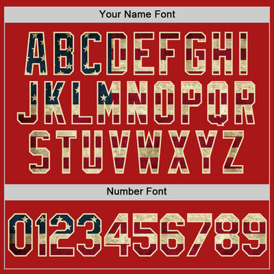 Custom Red Vintage USA Flag-Cream Authentic Throwback Baseball Jersey