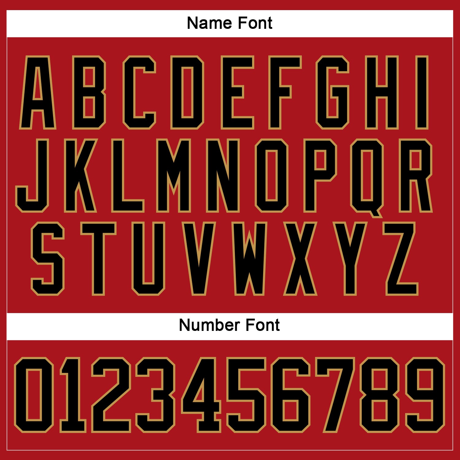 Custom Red Black-Old Gold Hockey Jersey