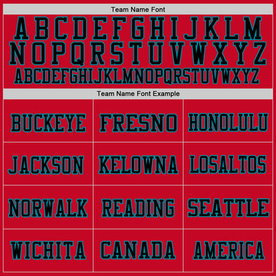 Custom Red Black-Teal Mesh Authentic Football Jersey