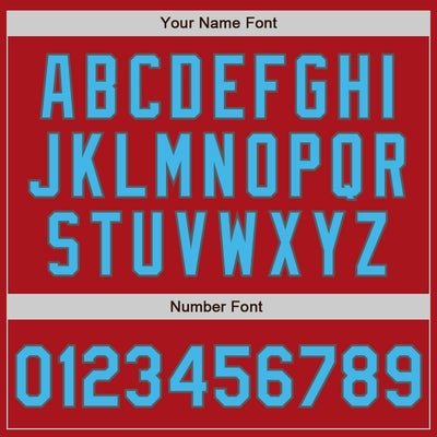 Custom Red Steel Gray Pinstripe Sky Blue Authentic Baseball Jersey