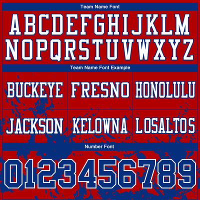 Custom Red Royal-White 3D Pattern Splash Authentic Football Jersey