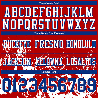 Custom Red Royal-White 3D Pattern Splash Authentic Football Jersey