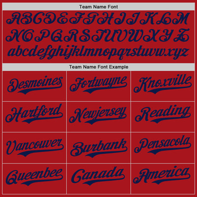 Custom Red White-Navy Authentic Baseball Jersey