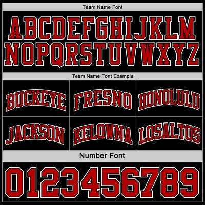 Custom Reversible Black Red-White Double Side Sublimation Basketball Suit Jersey