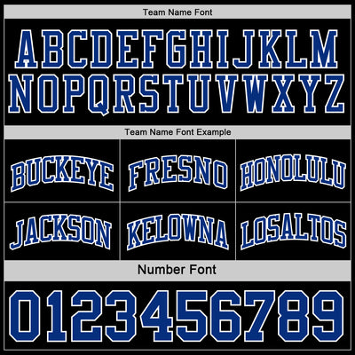 Custom Reversible Black Royal-White Double Side Sublimation Basketball Suit Jersey