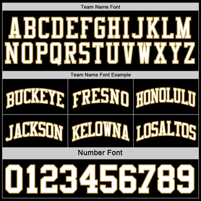 Custom Reversible Black White-Old Gold Double Side Sublimation Basketball Suit Jersey