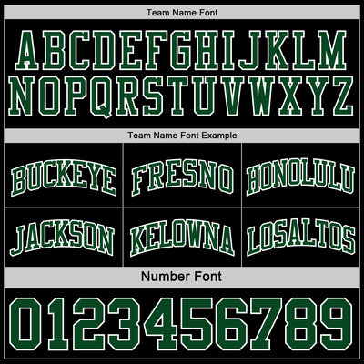 Custom Reversible Black Green-White Double Side Sublimation Basketball Suit Jersey