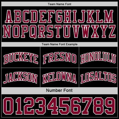 Custom Reversible Black Maroon-White Double Side Sublimation Basketball Suit Jersey
