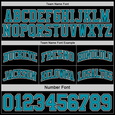 Custom Reversible Black Teal-White Double Side Sublimation Basketball Suit Jersey