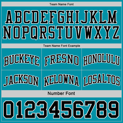 Custom Reversible Black Teal-White Double Side Sublimation Basketball Suit Jersey