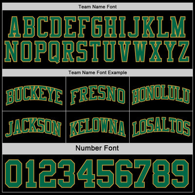 Custom Reversible Black Kelly Green-Old Gold Double Side Sublimation Basketball Suit Jersey