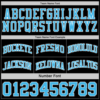 Custom Reversible Black Sky Blue-White Double Side Sublimation Basketball Suit Jersey