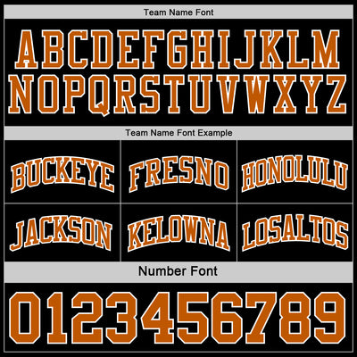 Custom Reversible Black Texas Orange-White Double Side Sublimation Basketball Suit Jersey