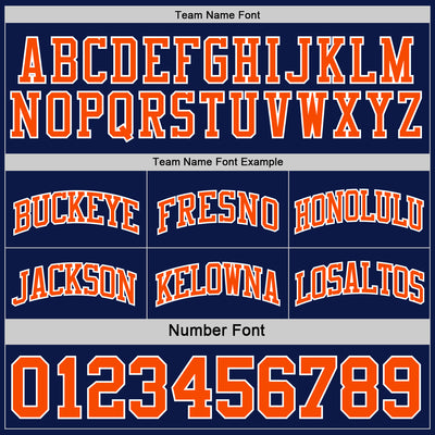 Custom Navy Orange-White Reversible Double Side Sublimation Basketball Suit Jersey