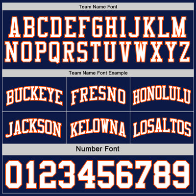 Custom Navy White-Orange Reversible Double Side Sublimation Basketball Suit Jersey