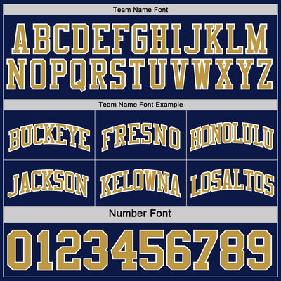 Custom Navy Old Gold-White Reversible Double Side Sublimation Basketball Suit Jersey