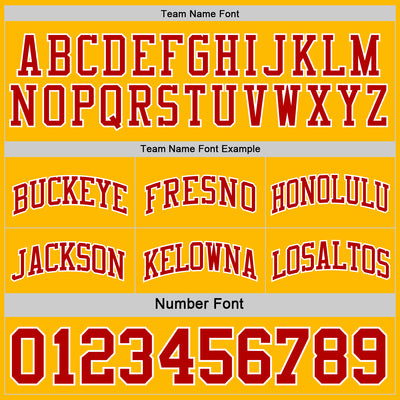 Custom Red White-Gold Reversible Double Side Sublimation Basketball Suit Jersey