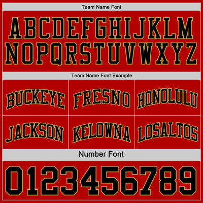 Custom Red Black-Old Gold Reversible Double Side Sublimation Basketball Suit Jersey