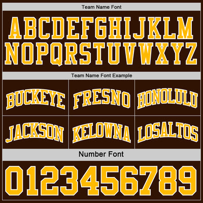 Custom Brown Gold-White Reversible Double Side Sublimation Basketball Suit Jersey