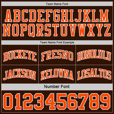 Custom Brown Orange-White Reversible Double Side Sublimation Basketball Suit Jersey