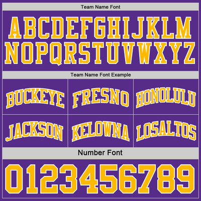 Custom Purple Gold-White Reversible Double Side Sublimation Basketball Suit Jersey