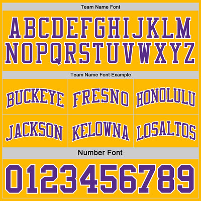 Custom Purple Gold-White Reversible Double Side Sublimation Basketball Suit Jersey
