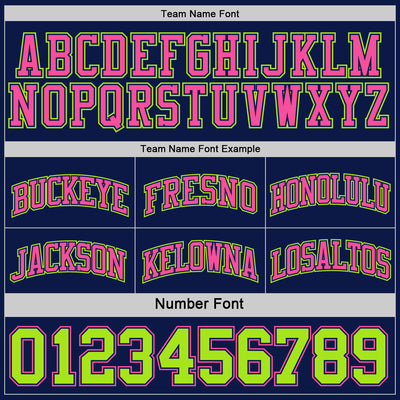 Custom Reversible Navy Neon Green-Pink Double Side Sublimation Basketball Suit Jersey