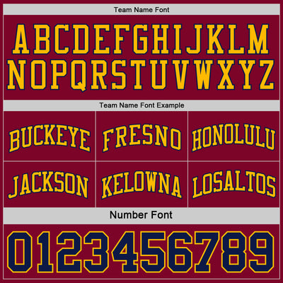 Custom Reversible Navy Maroon-Gold Double Side Sublimation Basketball Suit Jersey