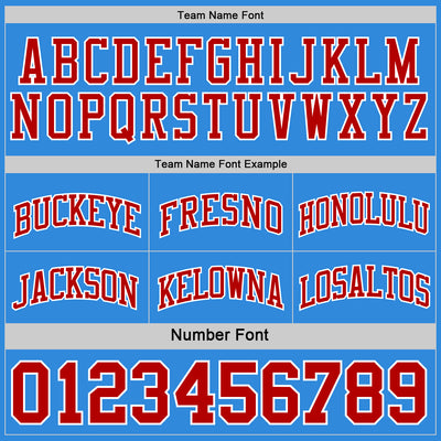 Custom Reversible Red White-Powder Blue Double Side Sublimation Basketball Suit Jersey