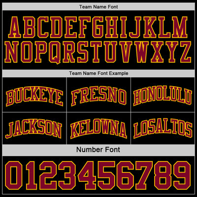 Custom Reversible Black Maroon-Gold Double Side Sublimation Basketball Suit Jersey