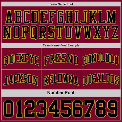 Custom Reversible Black Maroon-Old Gold Double Side Sublimation Basketball Suit Jersey