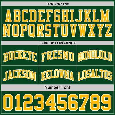 Custom Reversible Green Gold-White Double Side Sublimation Basketball Suit Jersey