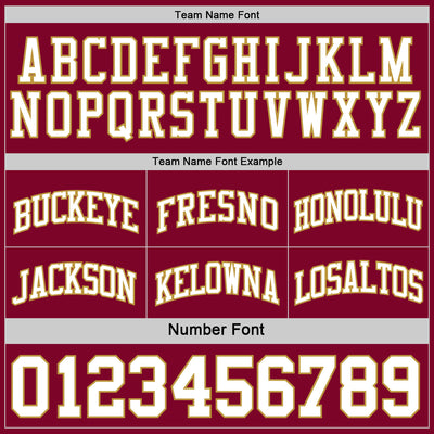 Custom Reversible Maroon White-Old Gold Double Side Sublimation Basketball Suit Jersey
