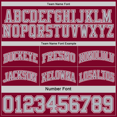 Custom Reversible Maroon Gray-White Double Side Sublimation Basketball Suit Jersey