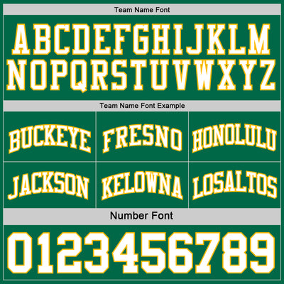 Custom Reversible Kelly Green White-Gold Double Side Sublimation Basketball Suit Jersey