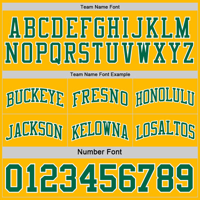 Custom Reversible Kelly Green White-Gold Double Side Sublimation Basketball Suit Jersey