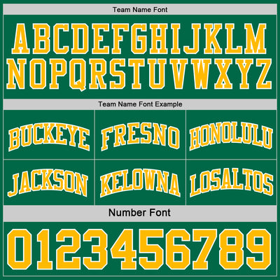 Custom Reversible Kelly Green Gold-White Double Side Sublimation Basketball Suit Jersey
