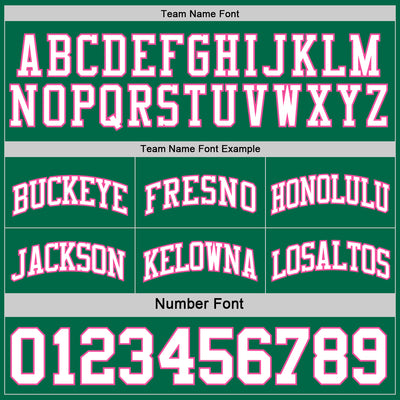 Custom Reversible Kelly Green White-Pink Double Side Sublimation Basketball Suit Jersey