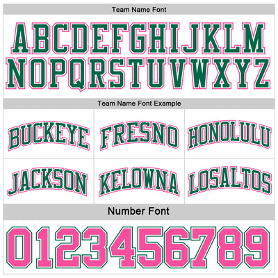 Custom Reversible Kelly Green White-Pink Double Side Sublimation Basketball Suit Jersey
