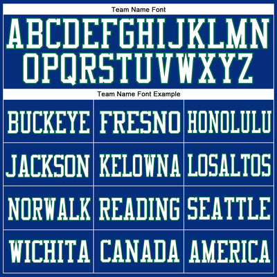 Custom Royal White-Kelly Green Mesh Authentic Football Jersey