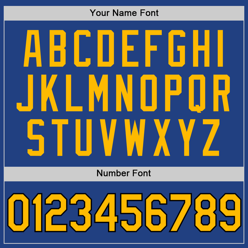 Custom Royal Gold-Black Authentic Throwback Baseball Jersey