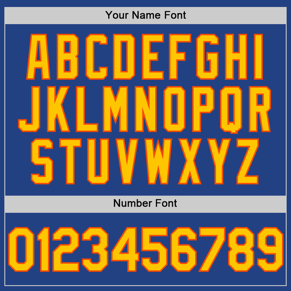 Custom Royal Yellow-Orange Mesh Authentic Throwback Baseball Jersey